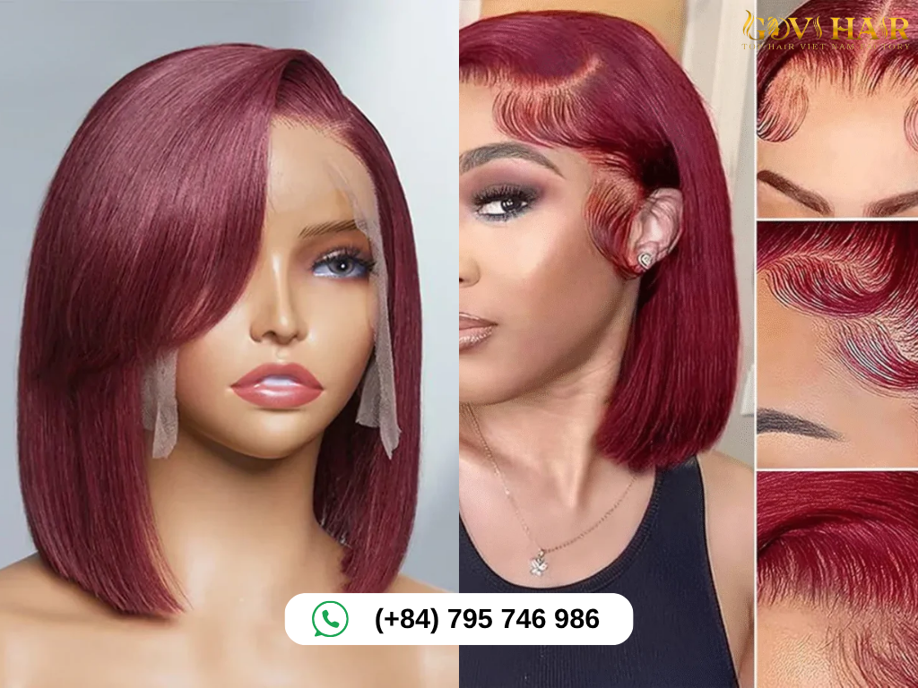 Who Invented Lace Front Wigs? A Journey Through History 5 Burgundy Bone Straight Transparent Lace Front Bob Wig