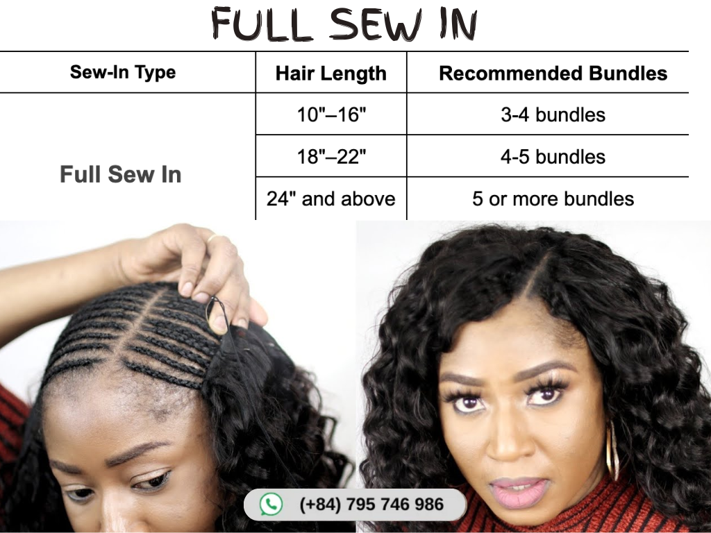How Many Bundles For a Sew In Hair Extensions? 4 Full Sew In