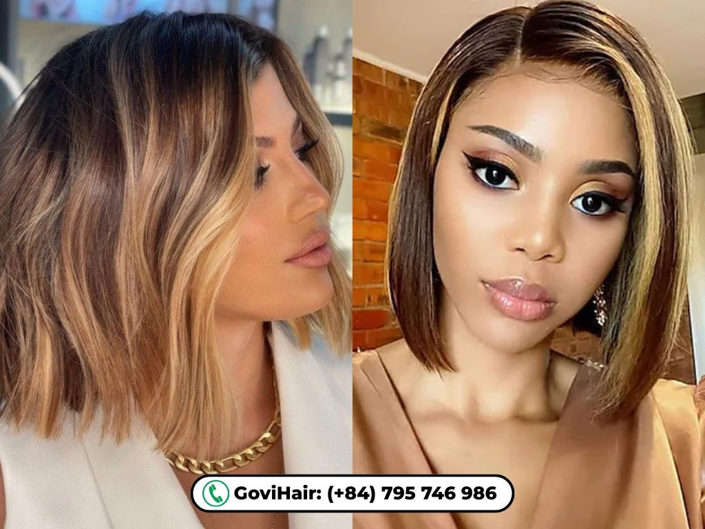 The Human Hair Bob Wig Honey Blonde Color stands out thanks to its premium material