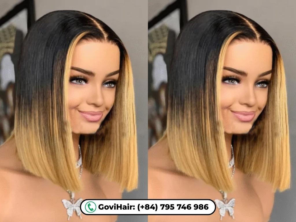 Human Hair Bob Wig Honey Blonde Color offers a distinctive mix of sophistication and warmth