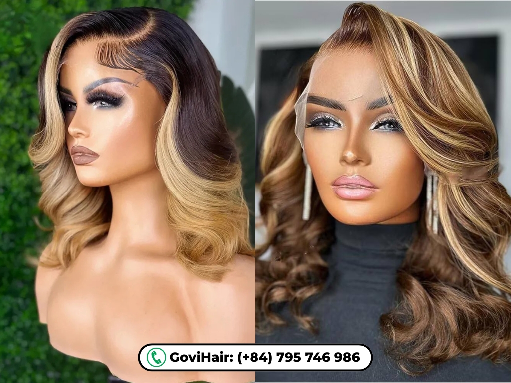 Body Wave Human Hair Bob Wigs Honey Blonde Color offer a harmonious mix of softness