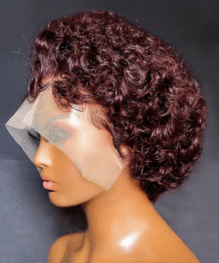 Pixie Cut Human Hair Bob Wigs 99J Burgundy Color 4 Pixie Cut Short Bob Wigs Cheap 99J Burgundy Water Wave