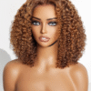13x4 Lace Front Human Hair Bob Wigs Brown Color