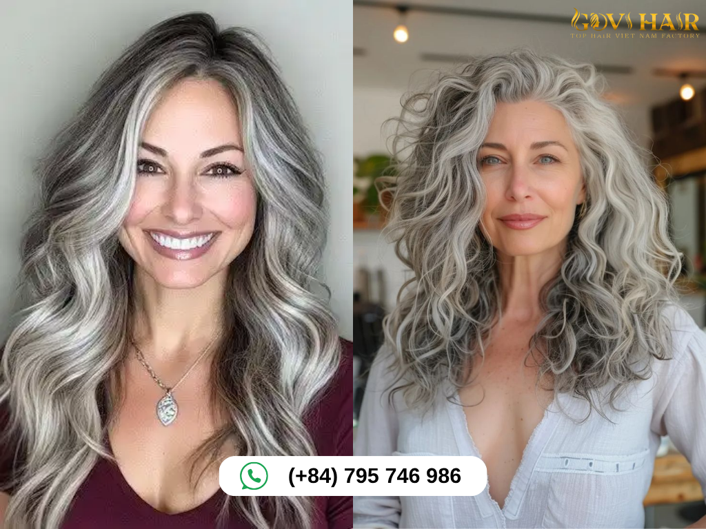 Voluminous Salt and Pepper Hair