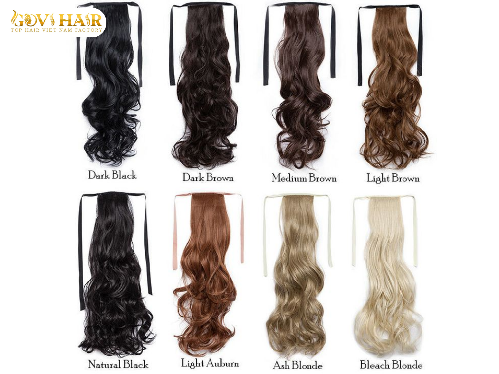How to Put Hair Extensions in Ponytail: Step-by-Step 3 Various curly ponytail extension shades