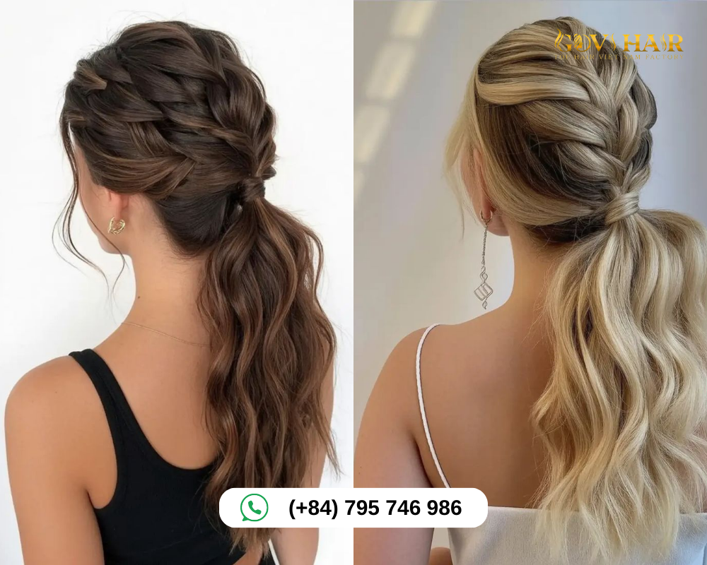 Soft braided ponytail with a romantic, elegant feel