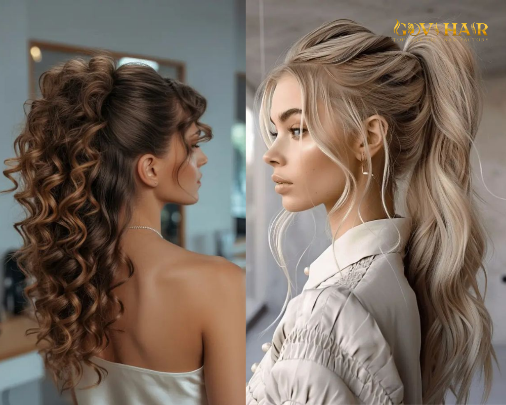 Elegant twisted ponytail with a sleek, knotted look