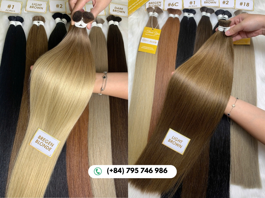 100% straight bulk human hair for braiding