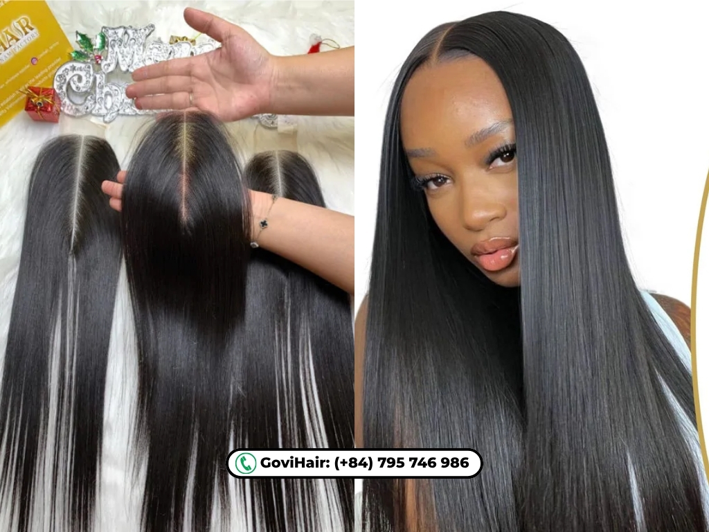 A lace closure is a small hairpiece made with lace at the base and human hair.