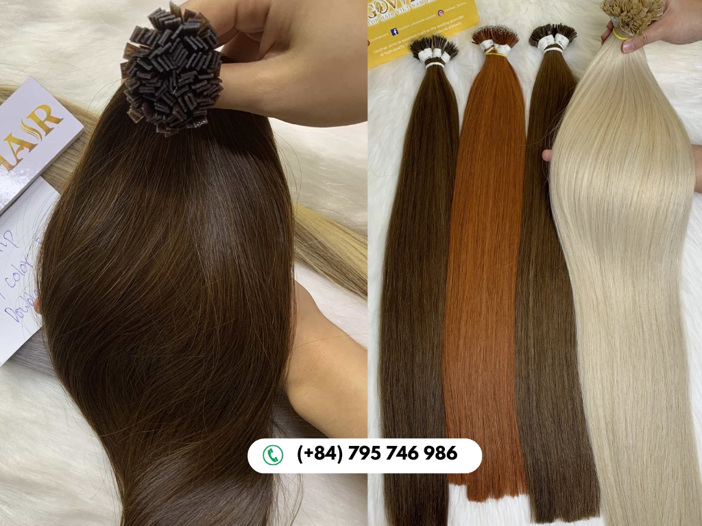 Flat tip hair extensions made from 100% Vietnamese human hair