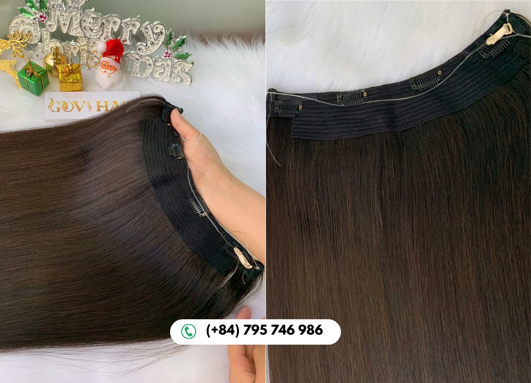 Premium Vietnamese halo hair extensions for women