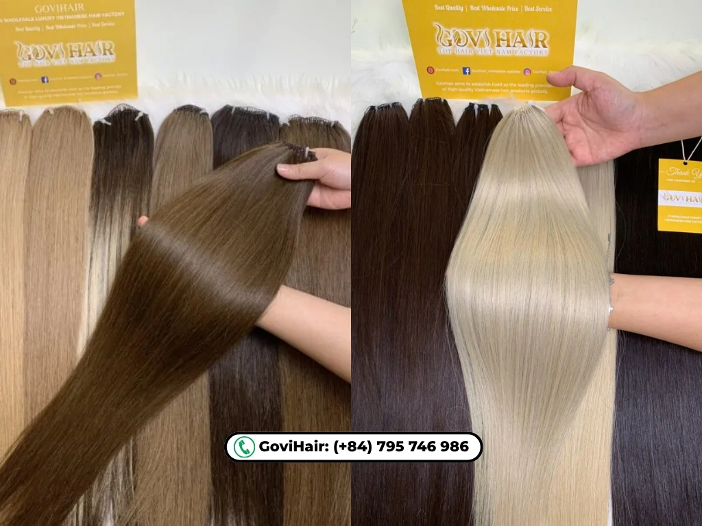 Govihair’s feather weft hair extensions are produced using 100% raw Vietnamese hair.