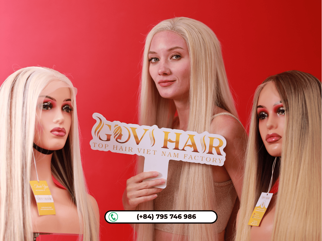 Human hair wigs shades #613 for versatile styling