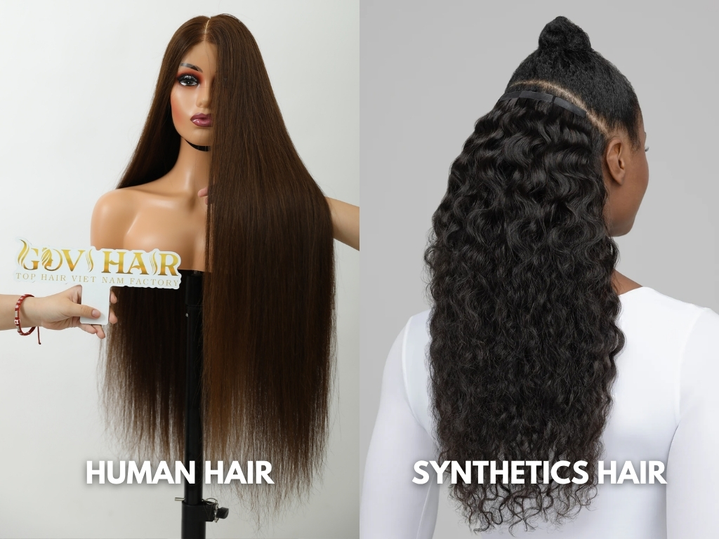 Can You Bleach Hair Extensions Like a Pro? 2 comparison human and synthetic hair