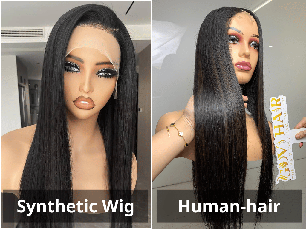 Human hair wig and synthetic wig