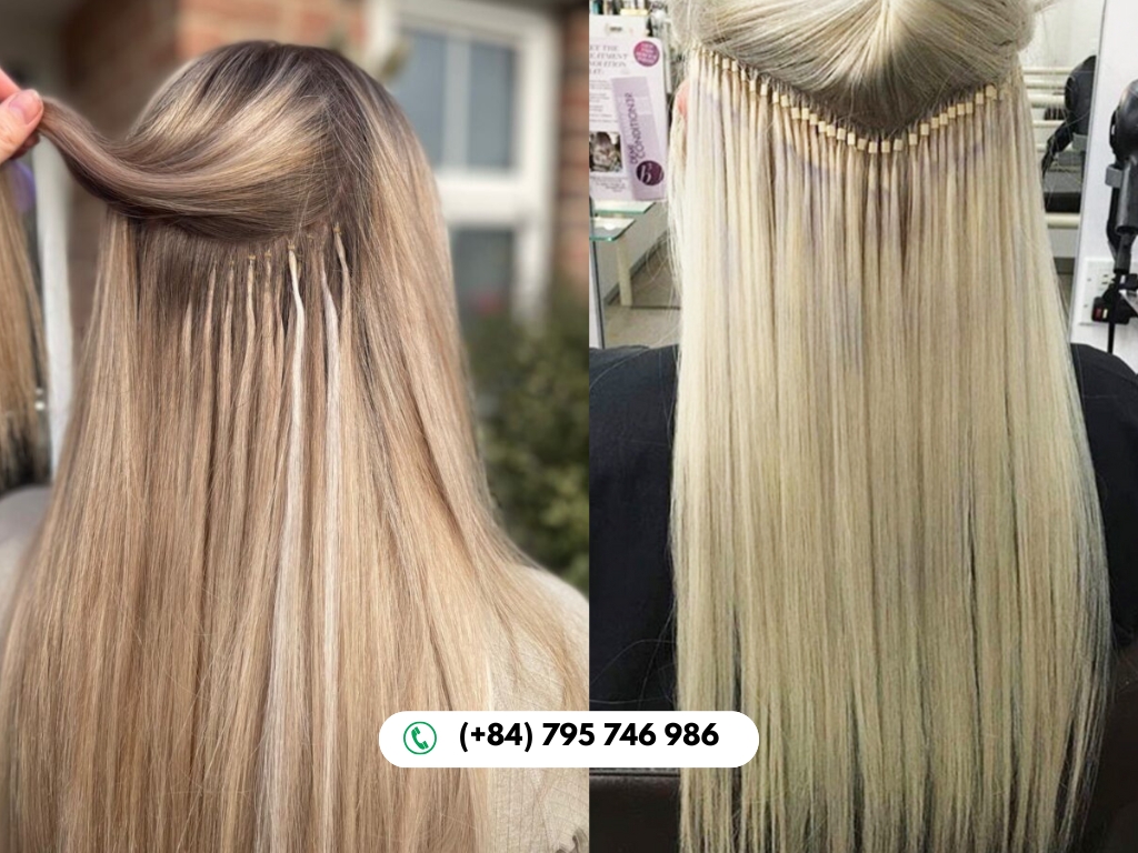 premium keratin tip human hair extensions for professional stylists
