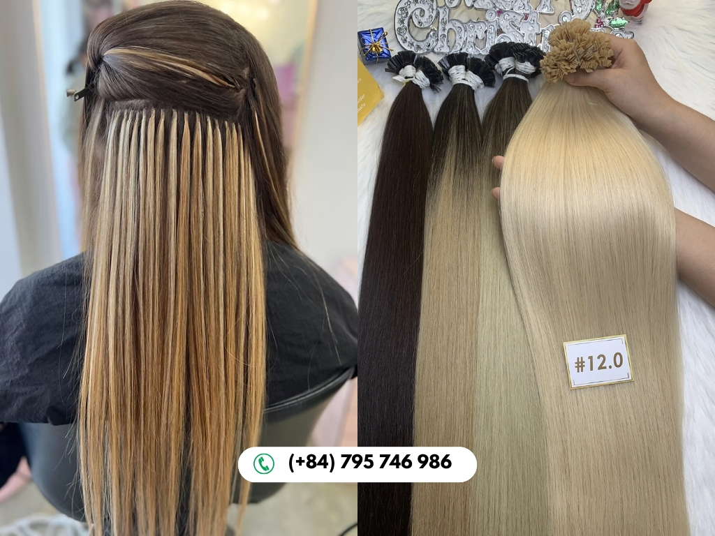 Keratin tip hair extensions made from 100% Vietnamese human hair