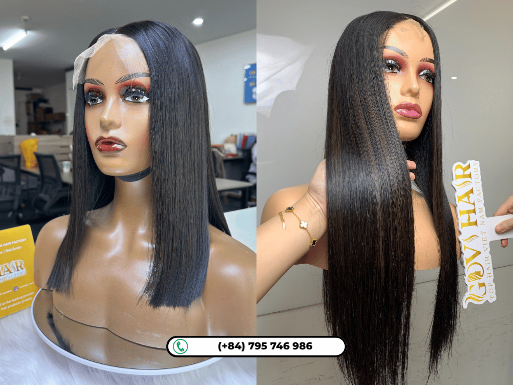 Step-by-step guide showing how to straighten a wig at home without damage