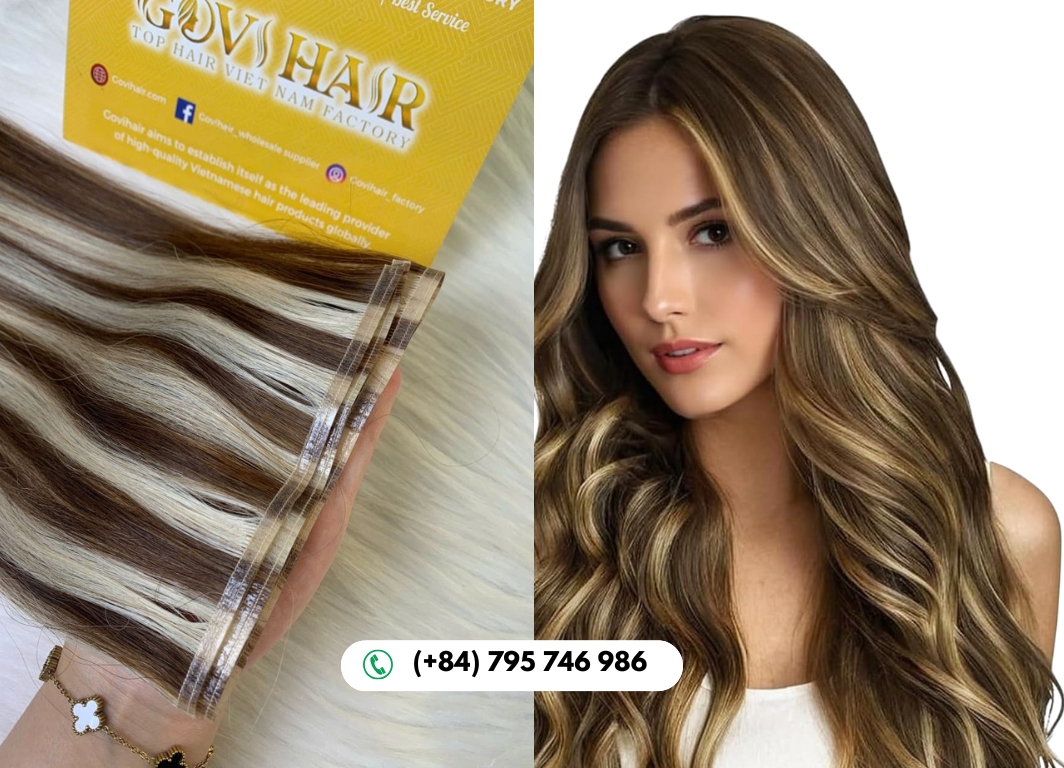 Flat Weft Hair Extensions Mix Piano Color 100% Human Hair 9 Trending Piano Color adds brightness without harsh lines