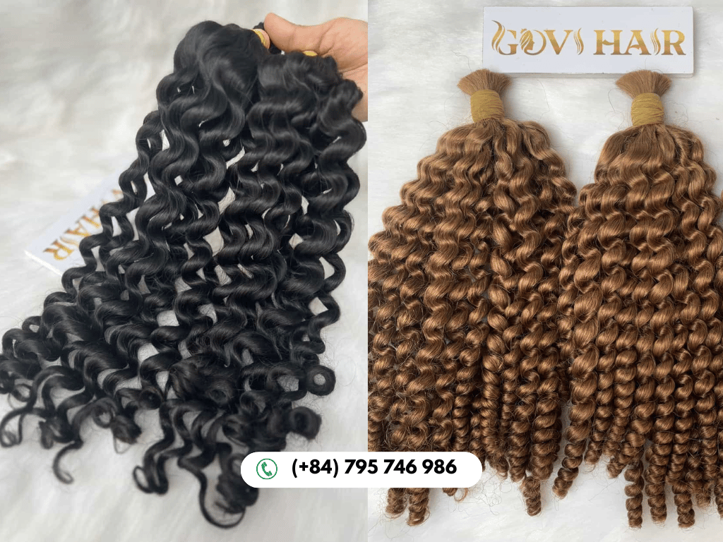 Voluminous Curly Bulk Human Hair for Braiding, natural beauty