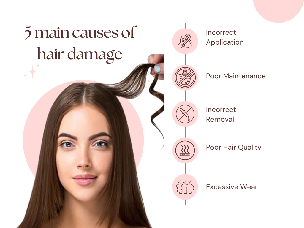 5 main causes of tape-in hair extensions damage