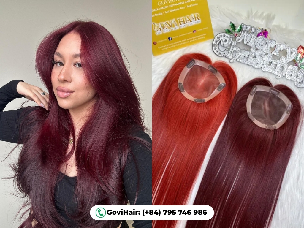 How to Attach a Hair Topper Without Clips: 5 Safe & Secure Methods 7 Best high-quality 150 Density Human Hair Topper Lace 5×5 Dark Red Color