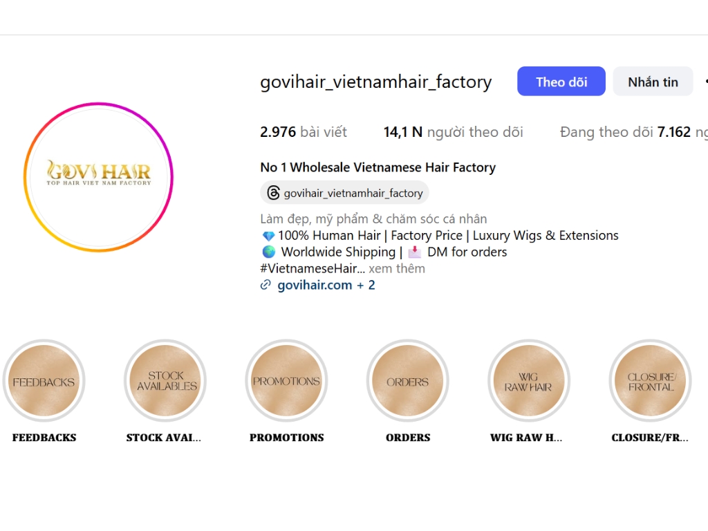 Top 5 Reliable Nigeria Hair Vendors Best For Wholesale Worldwide 6 Govihair-Reputable Online Vendor on Instagram