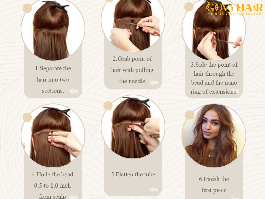 How to install nano ring hair extensions