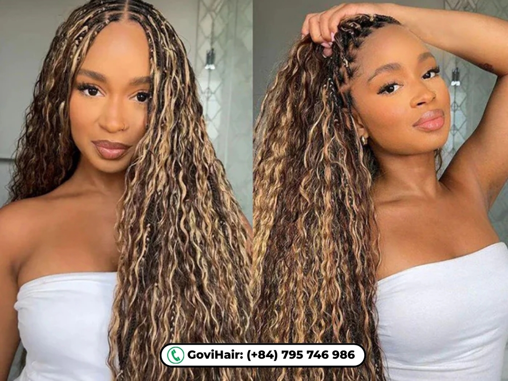 Sporty yet cute, combining secure front braids with loose waves.