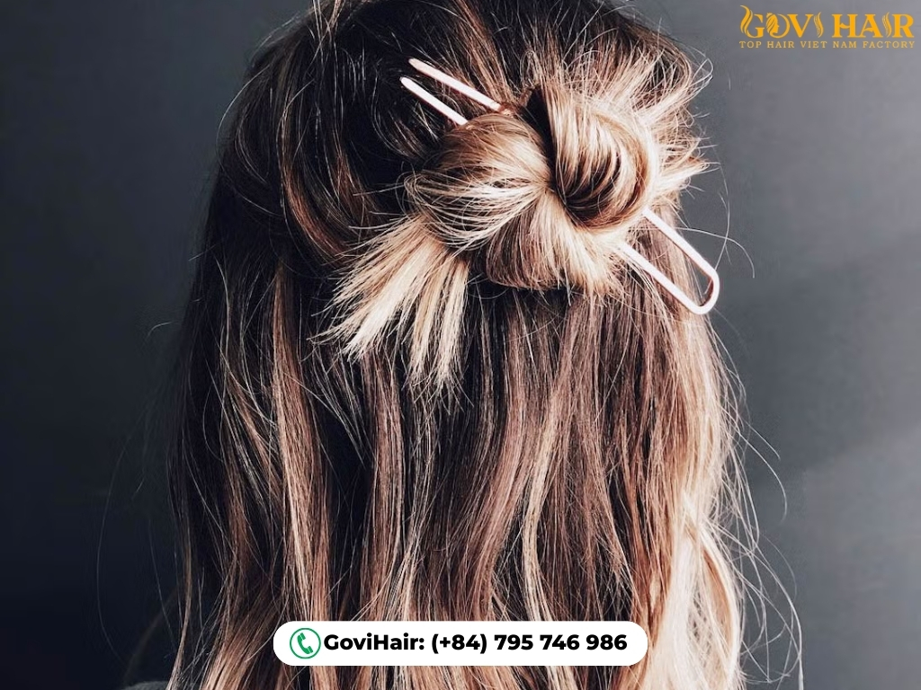 90s half-up braid bun voluminous style