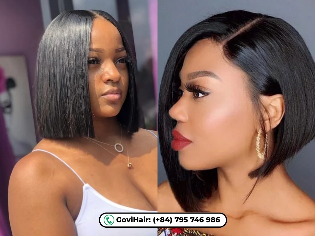 Edgy, razor-sharp lines that define the jawline and neck.