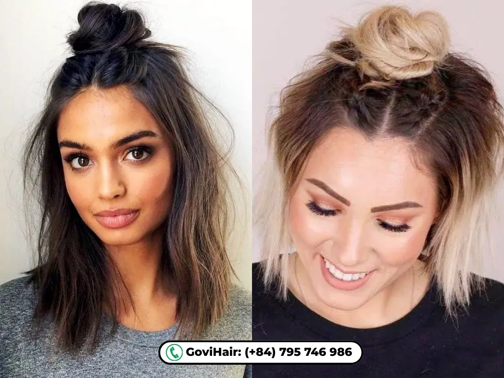 bun styles for short natural hair​