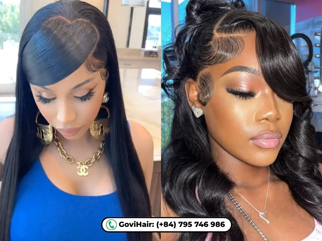 Make an artistic statement with a trendy heart-shaped part design.