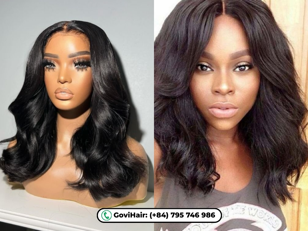 The ultimate "clean girl" aesthetic with a crisp, symmetric middle part