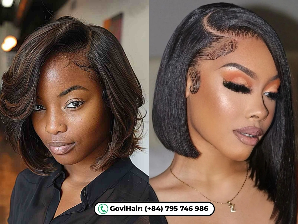 Sophisticated deep side part for instant boss-babe volume.