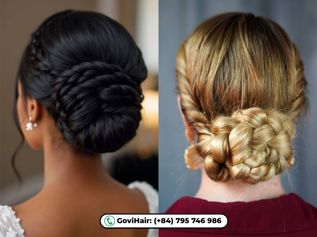 Romantic twists meet flowing waves for a dreamy half-up look.