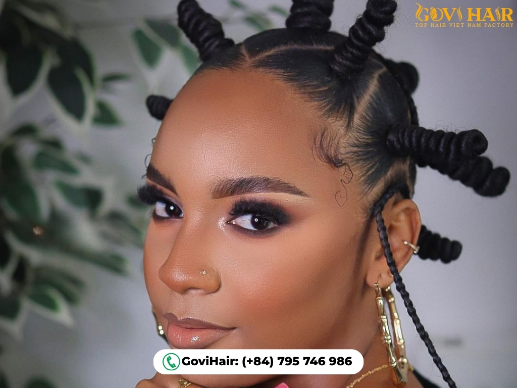 Bantu knots with braids 90s hairstyle