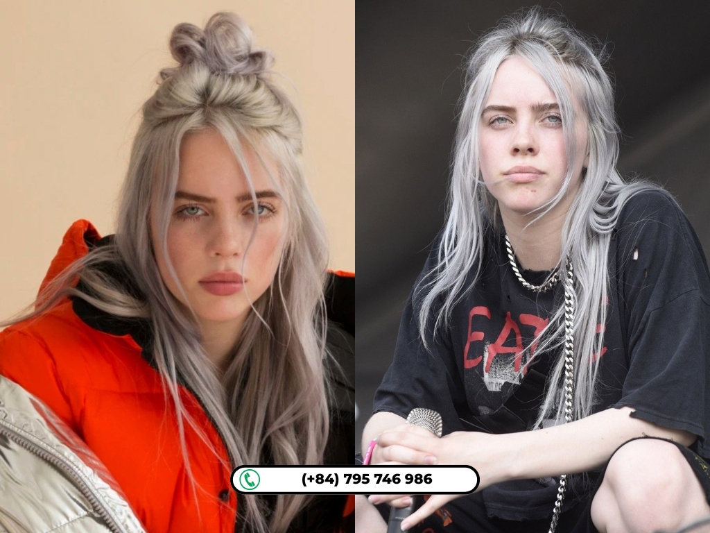 Billie Eilish hairstyles: Platinum Silver Hair