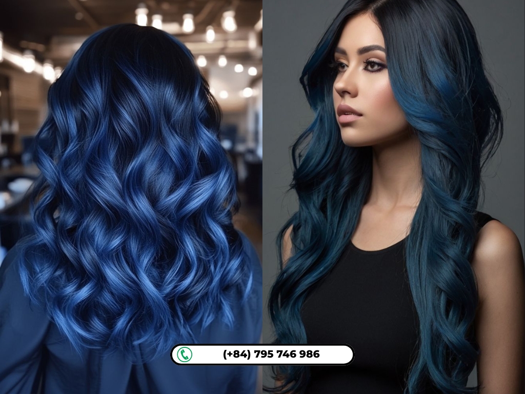 Black and blue dyed hair ideas