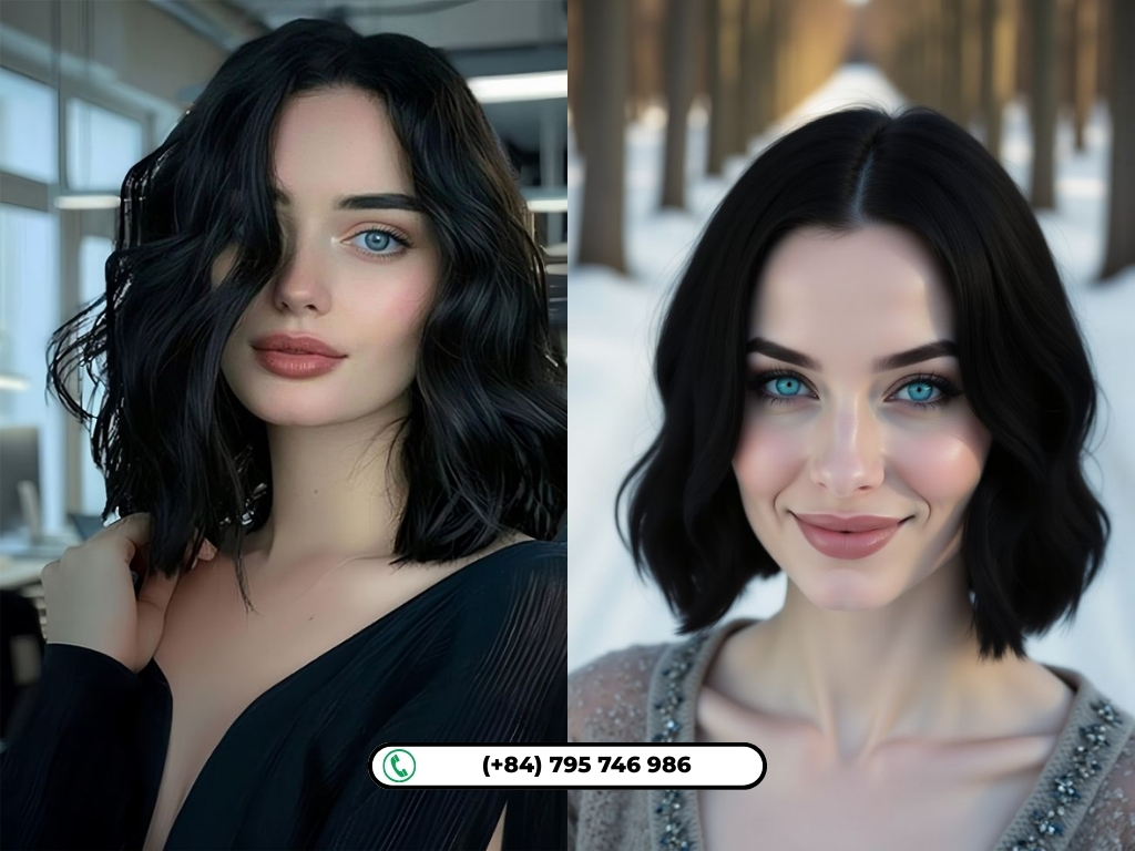 Celebrities with black hair and blue eyes