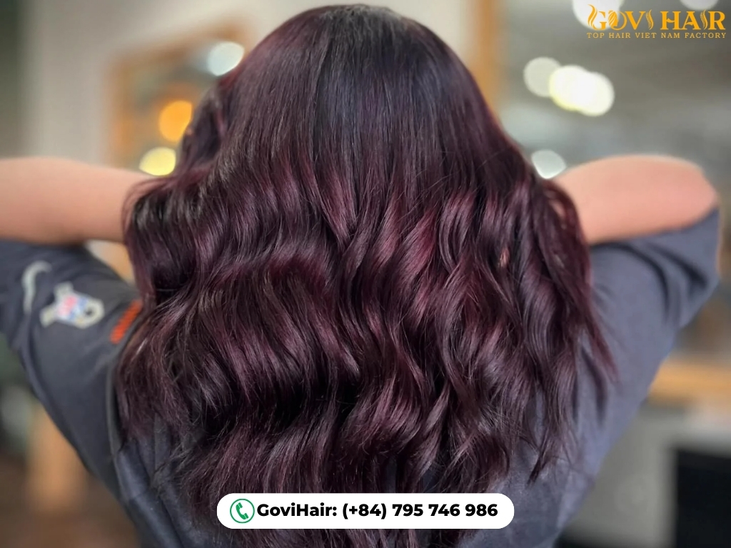 Black hair with cherry red undertones