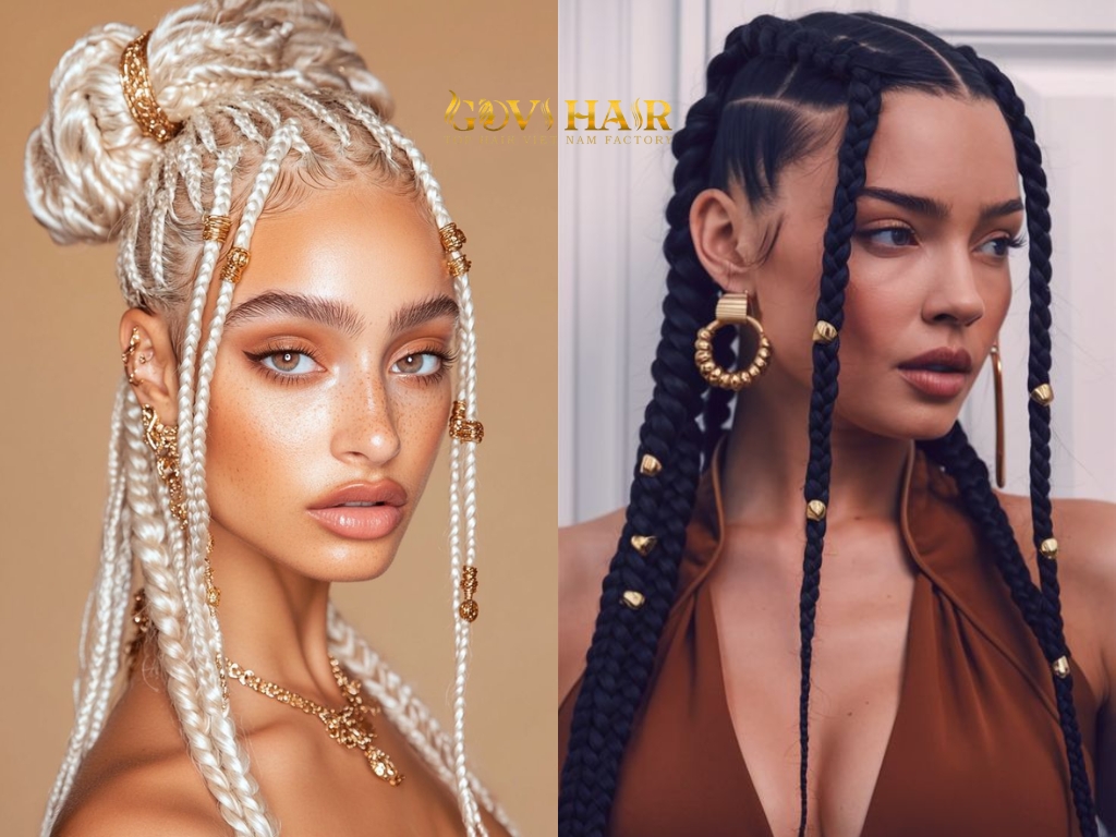 Mini Braids or Twists introduce subtle bohemian flair 