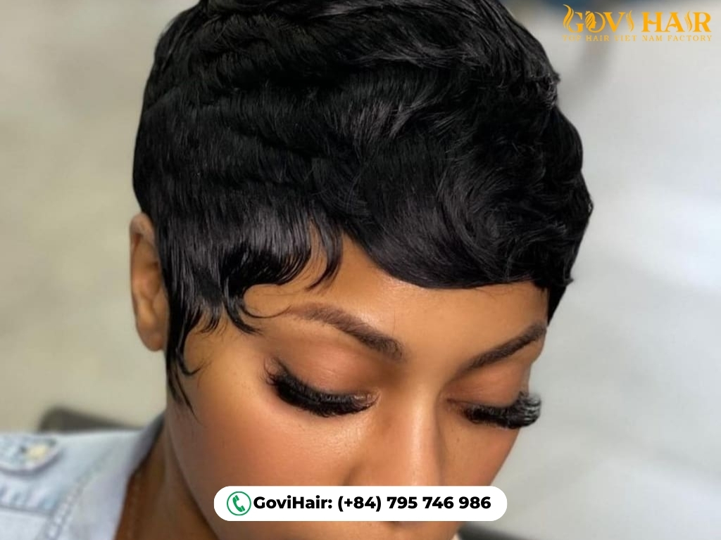 Bold short pixie quick weave hairstyle