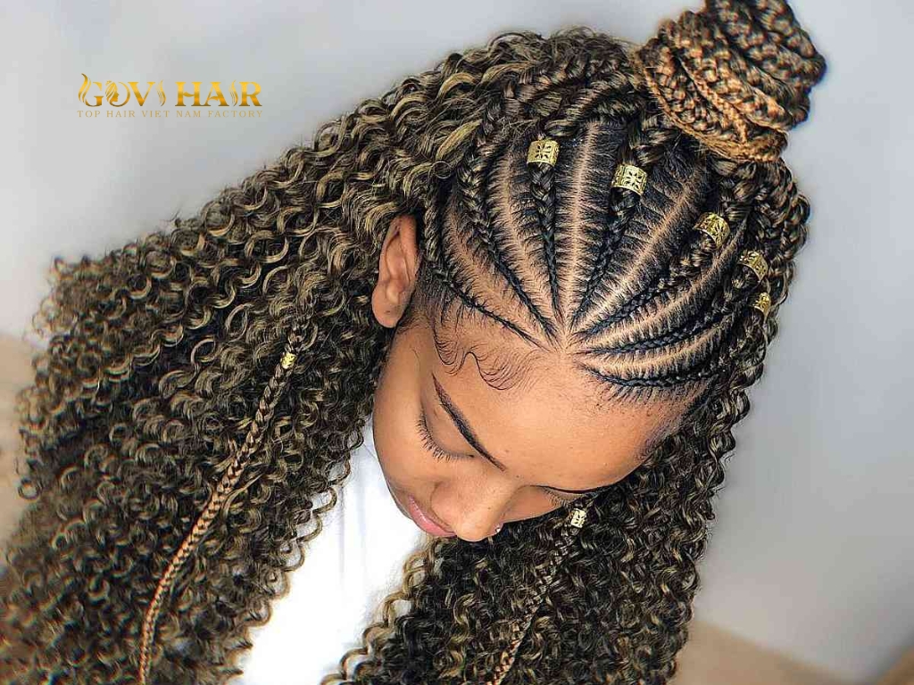Jumbo Fulani Braids with Weave uses thick weave sections for a bold, modern update.