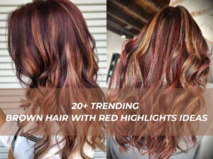 Brown hair with red highlights