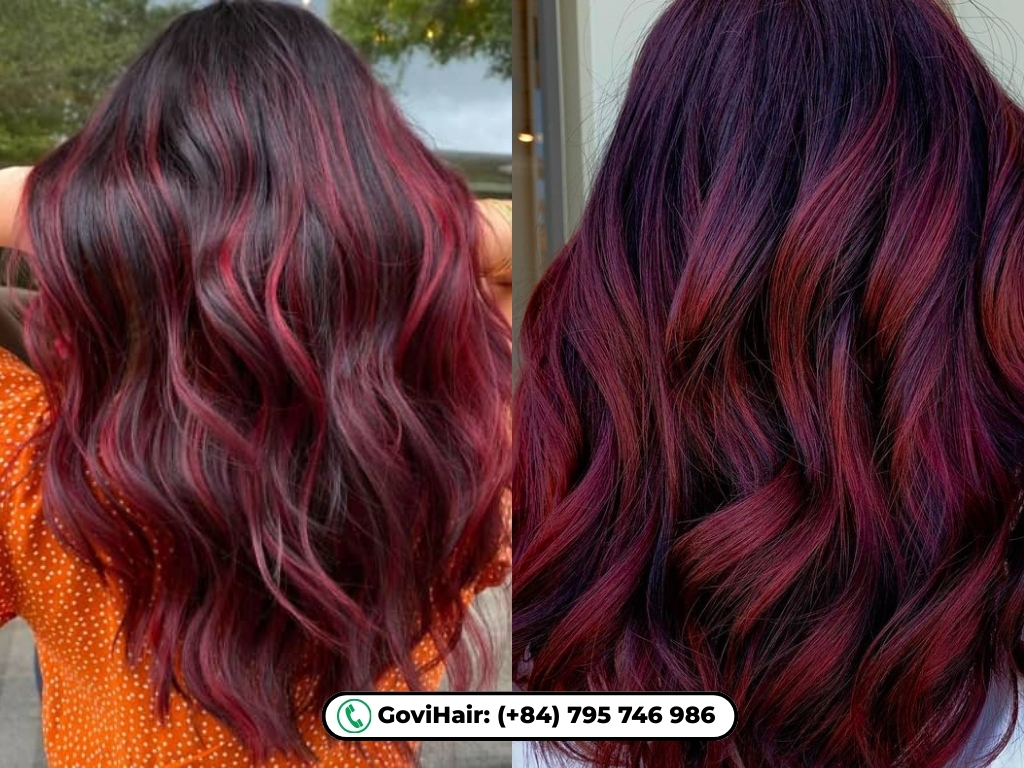20+ Trending Brown Hair with Red Highlights Ideas You Must Try 17 High-contrast cherry streaks for an edgy, cool statement.