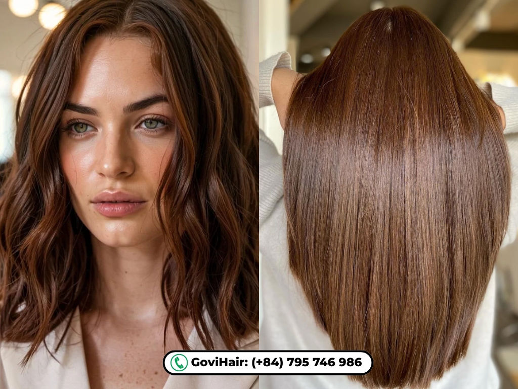 20 Best Hair Colors for Green Eyes: Shades That Make Your Eyes Pop 13 Chestnut Brown Hair features subtle, flattering red undertones.