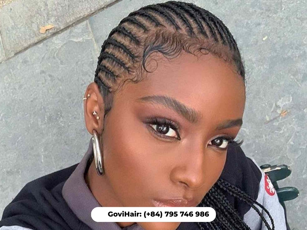 Classic 90s straight-back mini cornrows