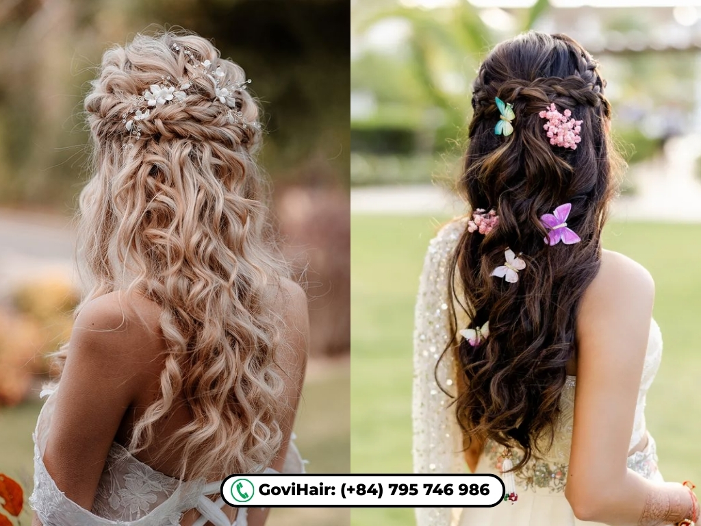 11 Best Haircuts And Hairstyles for Heart-Shaped Faces 4 Add background volume to a narrow chin with this versatile half-up look.