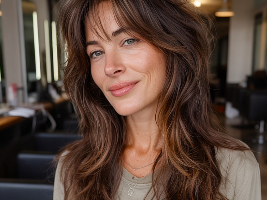 High-volume wolf cut with lifted roots